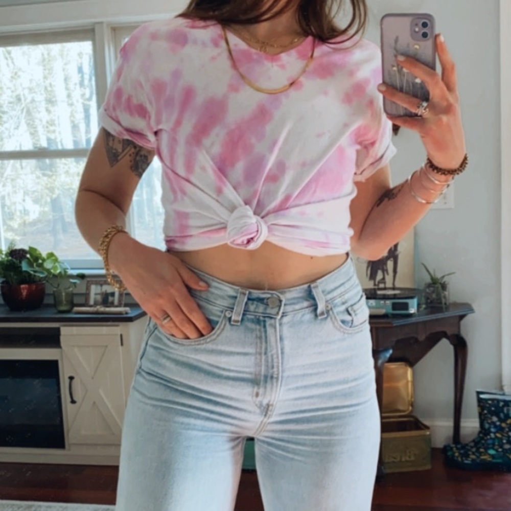 Custom upcycled tie dye shirt